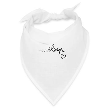 schlafen herz - Bandana - Weiß - Vorne
