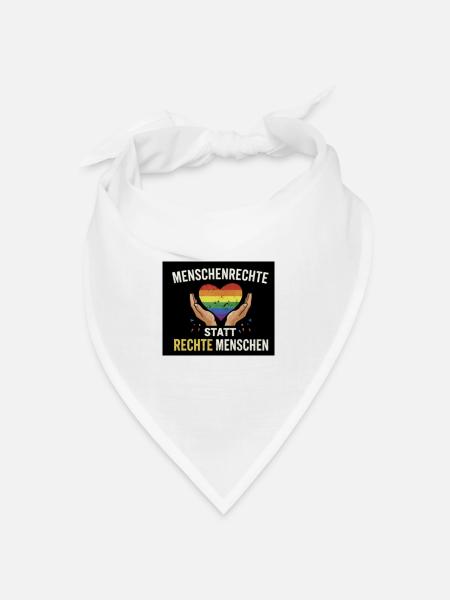 Human rights instead of right-wing people - Bandana - white - Front