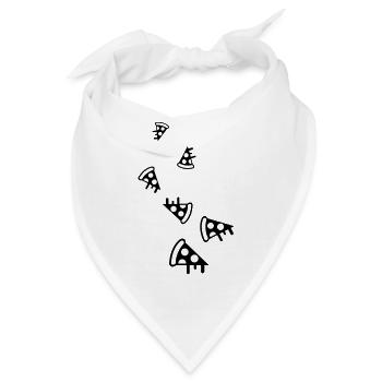 Pizza Icon Silhouette - Bandana - Weiß - Vorne