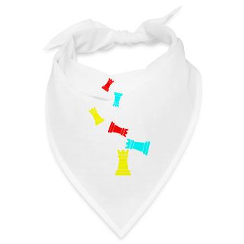 Schachfigur Turm - Bandana - Weiß - Vorne
