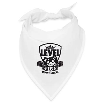 Level 16 Complete Geburtstagsgeschenk 16 Jahre - Bandana - Weiß - Vorne