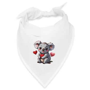 Verschenke diesen süßen Koala zum Valentinstag - Bandana - Weiß - Vorne