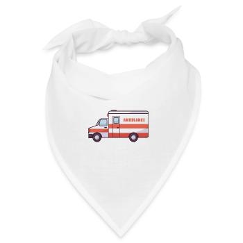 Sanitäter Krankenwagen Art - Bandana - Weiß - Vorne