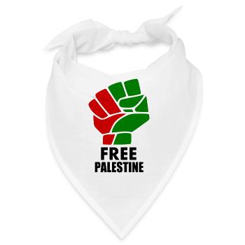 Free palestine - Bandana - Weiß - Vorne
