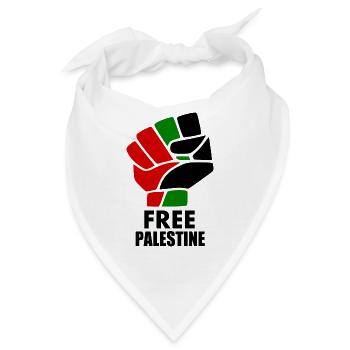 Free palestine - Bandana - Weiß - Vorne