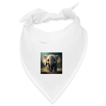 Süsser Baby Elefant guckt dich lieb an - Bandana - Weiß - Vorne