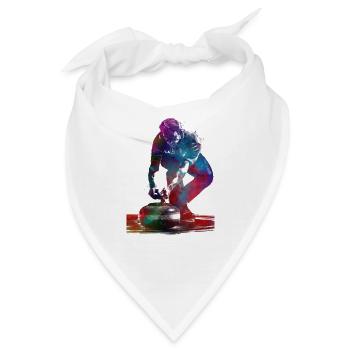Curling-Sportkunst-#curling - Bandana - Weiß - Vorne