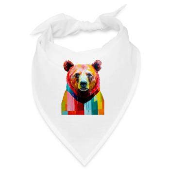 Bärentierkunst #bear - Bandana - Weiß - Vorne