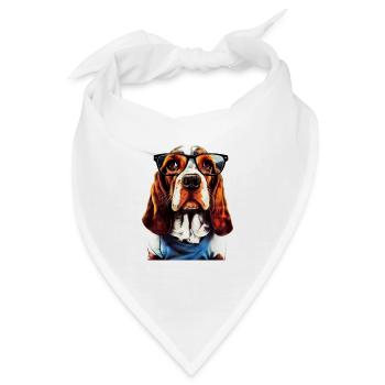 Hipster Hund Basset #basset - Bandana - Weiß - Vorne