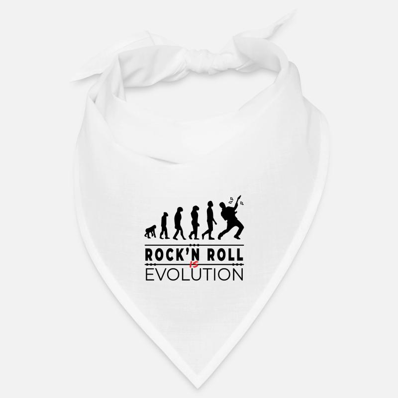 Rock'n Roll ist Evolution - Rock Humor Botschaft - Bandana - Weiß