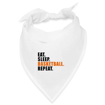 EAT SLEEP BASKETBALL REPEAT GESCHENK STREETBALL - Bandana - Weiß - Vorne