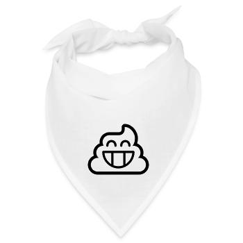 Emoji Poop 1c - Bandana - Weiß - Vorne