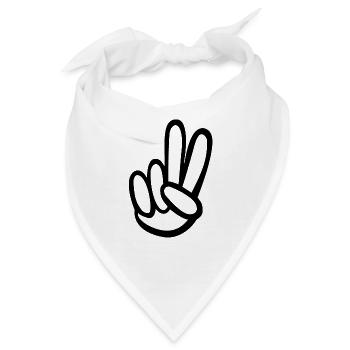 Peace black handzeichen worldwide - Bandana - Weiß - Vorne