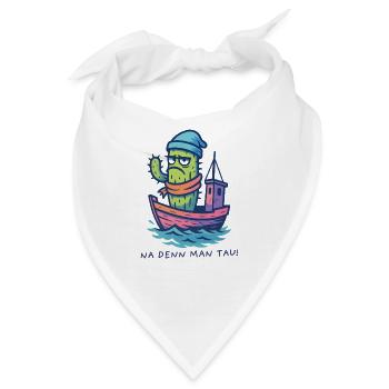 plattdeutsch Kaktus na denn man tau boot - Bandana - Weiß - Vorne