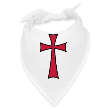 03 Templer Kreuz Mittelalter 2c - Bandana - Weiß - Vorne