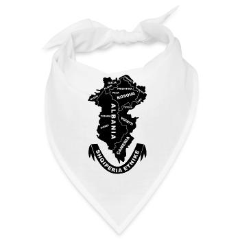 Das ethnische Albanien | Großalbanien - Bandana - Weiß - Vorne