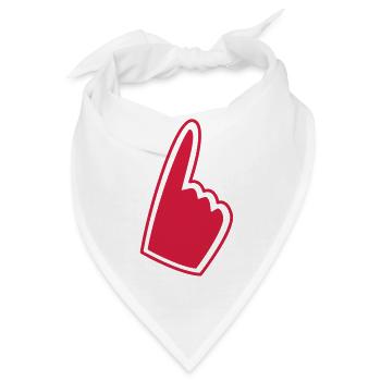 übergroßen Baseball einfache Hand nach oben - Bandana - Weiß - Vorne