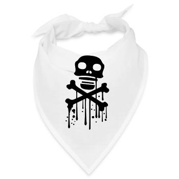 tropfen graffiti pirat logo ruder lenkrad anker bo - Bandana - Weiß - Vorne