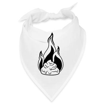 lustig shit is on fire scheisse kot haufen haeufch - Bandana - Weiß - Vorne