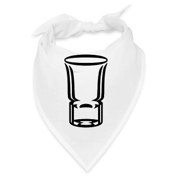 Schnapsglas / shot glass (1c) - Bandana - Weiß - Vorne