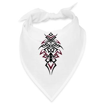 Tribal Tattoo – Maskulines Kraftsymbol - Bandana - Weiß - Vorne
