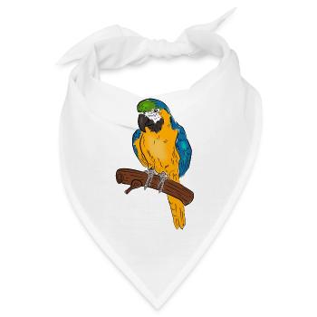 Papagei - Bandana - Weiß - Vorne