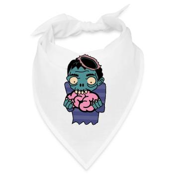 zombie eat brain - Bandana - Weiß - Vorne