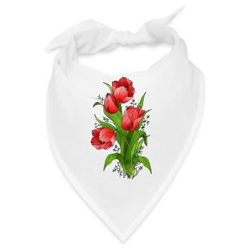 Tulpen Strauß - Bandana - Weiß - Vorne