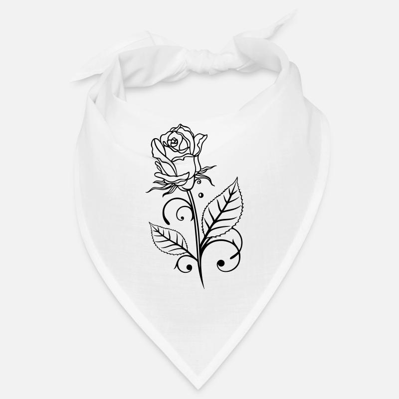 Rose mit Blättern Bandana