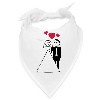 happy wed / newly wed / wedding / stag 2c - Bandana - Weiß - Vorne