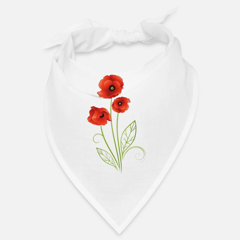 Coquelicots avec des feuilles de filigrane. Été. Bandana