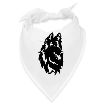 Groenendael Kopf - Bandana - Weiß - Vorne