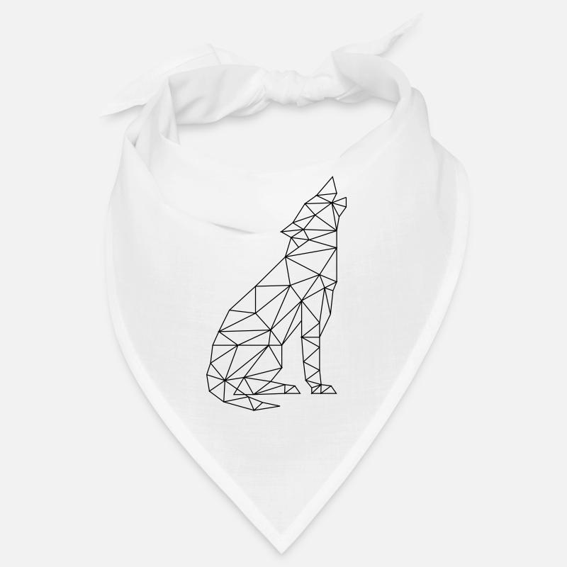 Wolfsruf Wolf Kontur Silhouette - Bandana - Weiß