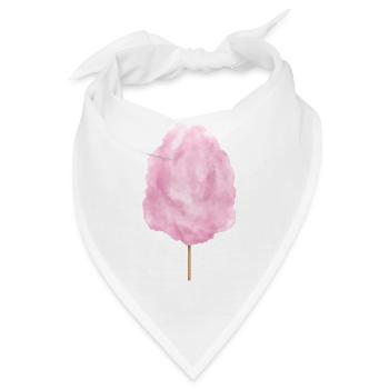 Rosa Zuckerwatte Süßigkeit auf dem Rummel - Bandana - Weiß - Vorne