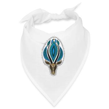 Mandala Antilope colour - Bandana - Weiß - Vorne