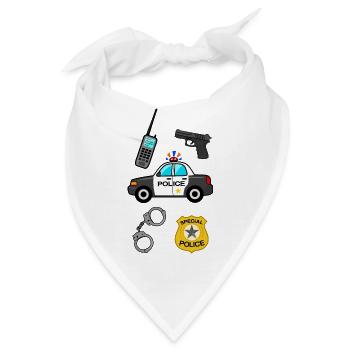 Polizei, police, polizist, cop police car, officer - Bandana - Weiß - Vorne