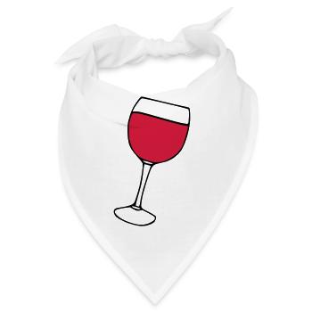 Rotwein im Glas - Bandana - Weiß - Vorne
