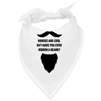 lustiger Spruch Bart Pferd versaut Geschenk sex - Bandana - Weiß - Vorne
