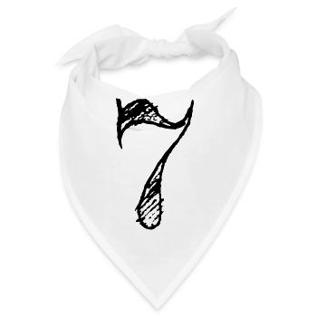 Ziffer 7 Sept - Nummer 7 (hand-drawn) - Bandana - Weiß - Vorne