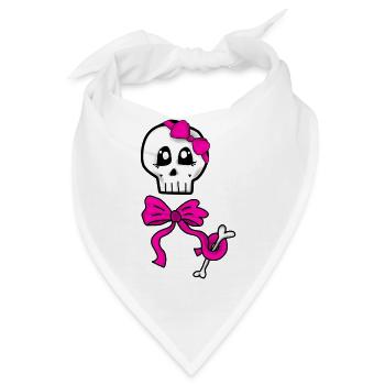 Female Skull - Bandana - Weiß - Vorne