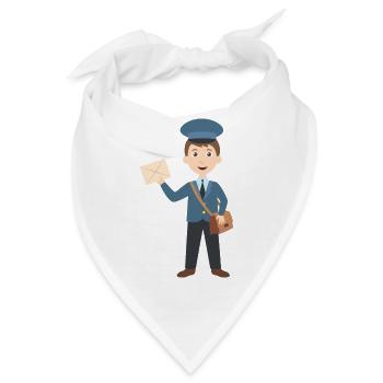 Post Beamter Briefträger - Bandana - Weiß - Vorne