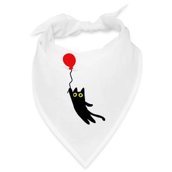 fliegende Katze - Bandana - Weiß - Vorne