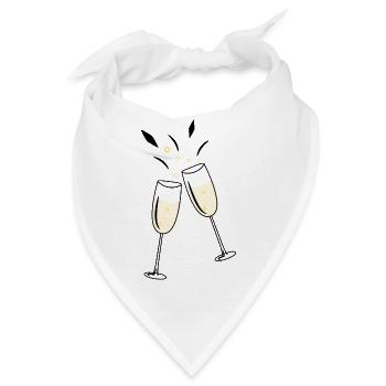 Sektglas Prost - Bandana - Weiß - Vorne