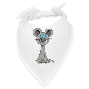 Lustige Maus - Bandana - Weiß - Vorne