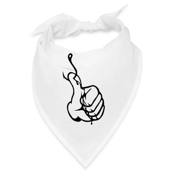 Anglerdaumen Thumbs up Nokidding Logo - Bandana - Weiß - Vorne