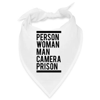 Person Frau Mann Kamera Gefängnis - Bandana - Weiß - Vorne