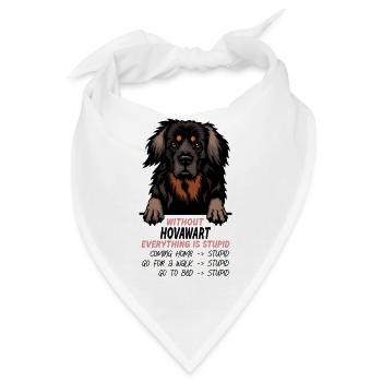Ohne Hovawart ist alles doof - Bandana - Weiß - Vorne