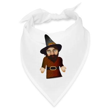 Der gefährliche Räuber als Puppen Theater Figur - Bandana - Weiß - Vorne