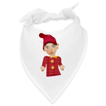 Der Kasper oder auch Kasperle als Puppen Figur - Bandana - Weiß - Vorne