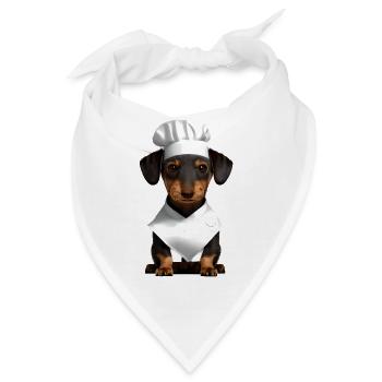 Hunde Dachshund Gastronom Dackelwelpe Hund Kochen - Bandana - Weiß - Vorne